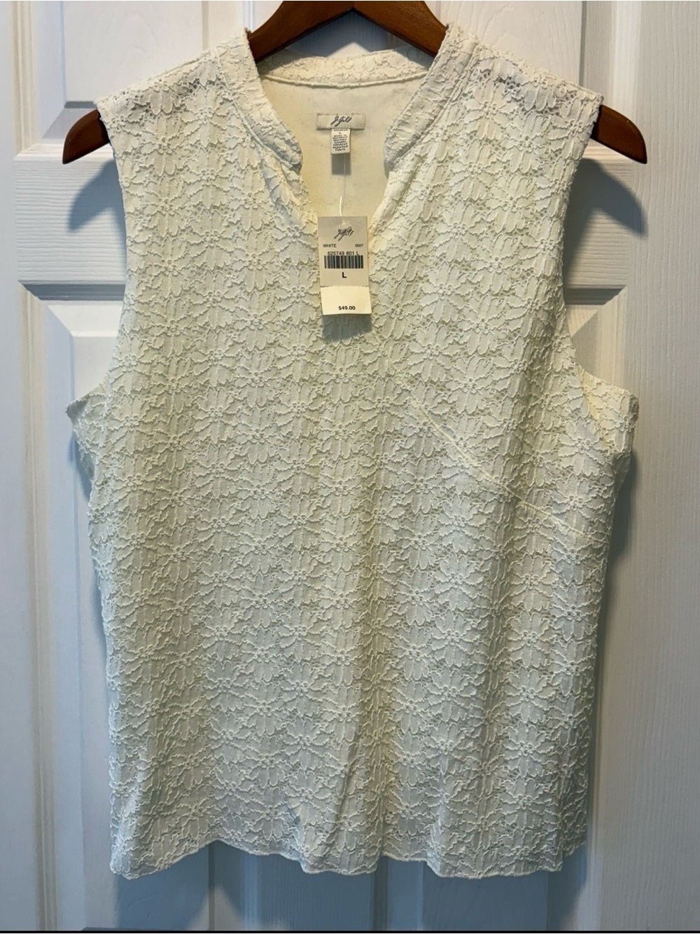 J. Jill Ivory Lace-Textured Sleeveless Camisole
